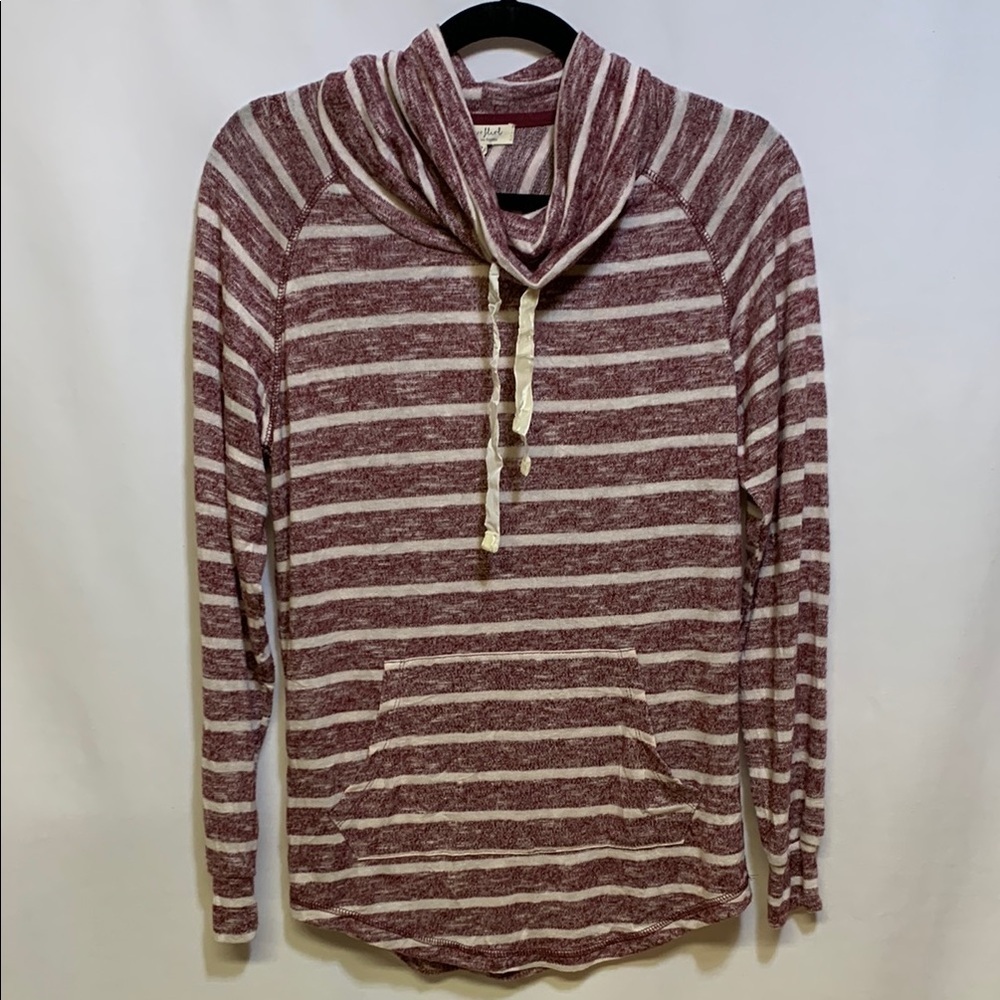Ultra Flirt Burgundy and White Knit Top